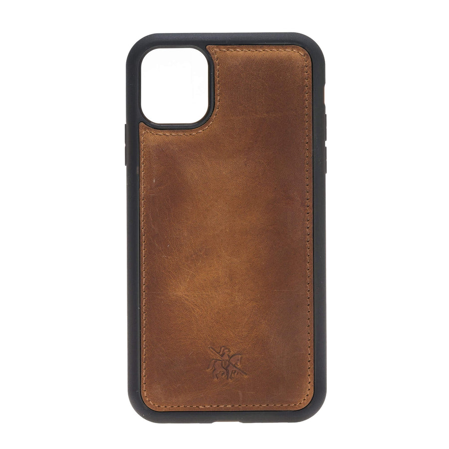 Luxury Brown Leather iPhone 11 Snap-On Case - Venito – 1