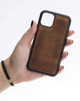 Luxury Brown Leather iPhone 11 Snap-On Case - Venito – 2