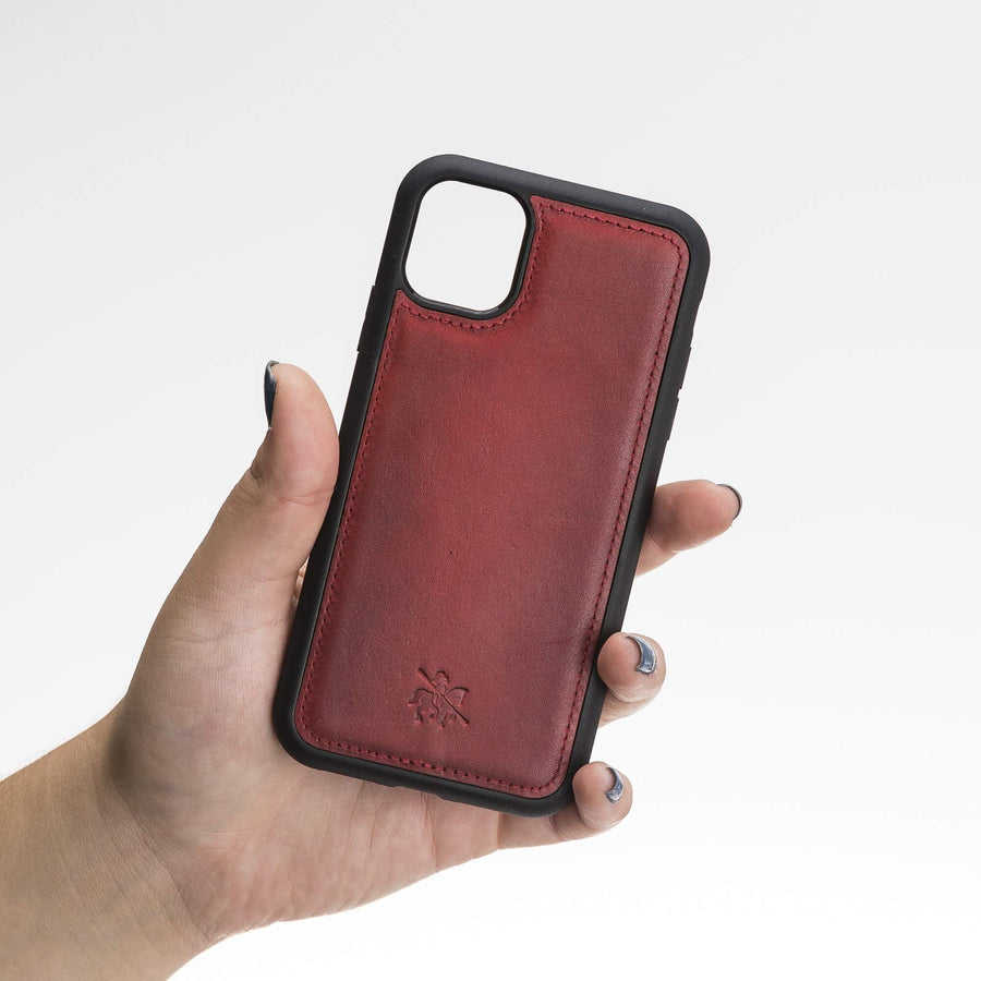 Luxury Red Leather iPhone 11 Snap-On Case - Venito – 2