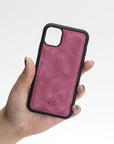 Luxury Rose Pink Leather iPhone 11 Snap-On Case - Venito – 2