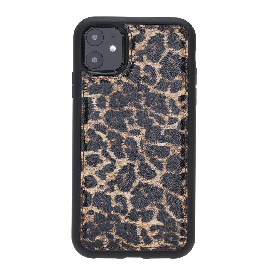 Luxury Leopard Print Leather iPhone 11 Snap-On Case - Venito – 1