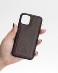 Luxury Dark Brown Leather iPhone 11 Pro Snap-On Case - Venito – 2