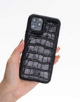 Luxury Black Crocodile Leather iPhone 11 Pro Snap-On Case - Venito – 2