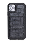 Luxury Black Crocodile Leather iPhone 11 Pro Max Snap-On Case - Venito – 1