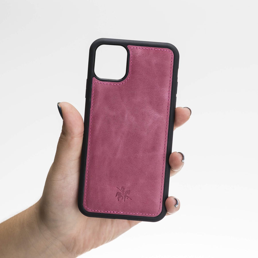 Luxury Rose Pink Leather iPhone 11 Pro Max Snap-On Case - Venito – 2