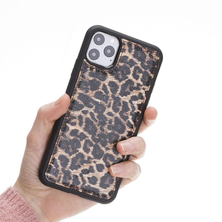 Luxury Leopard Print Leather iPhone 11 Pro Max Snap-On Case - Venito – 2