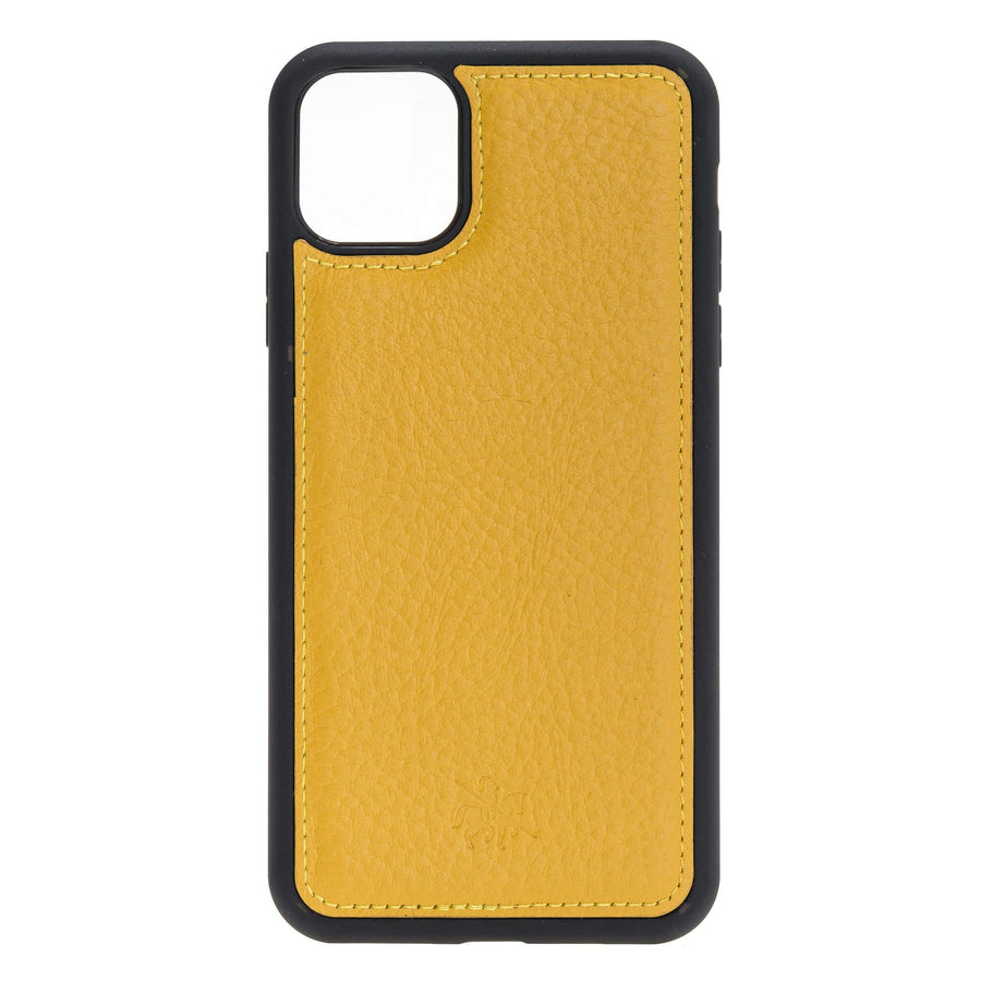 Luxury Yellow Leather iPhone 11 Pro Max Snap-On Case - Venito – 1