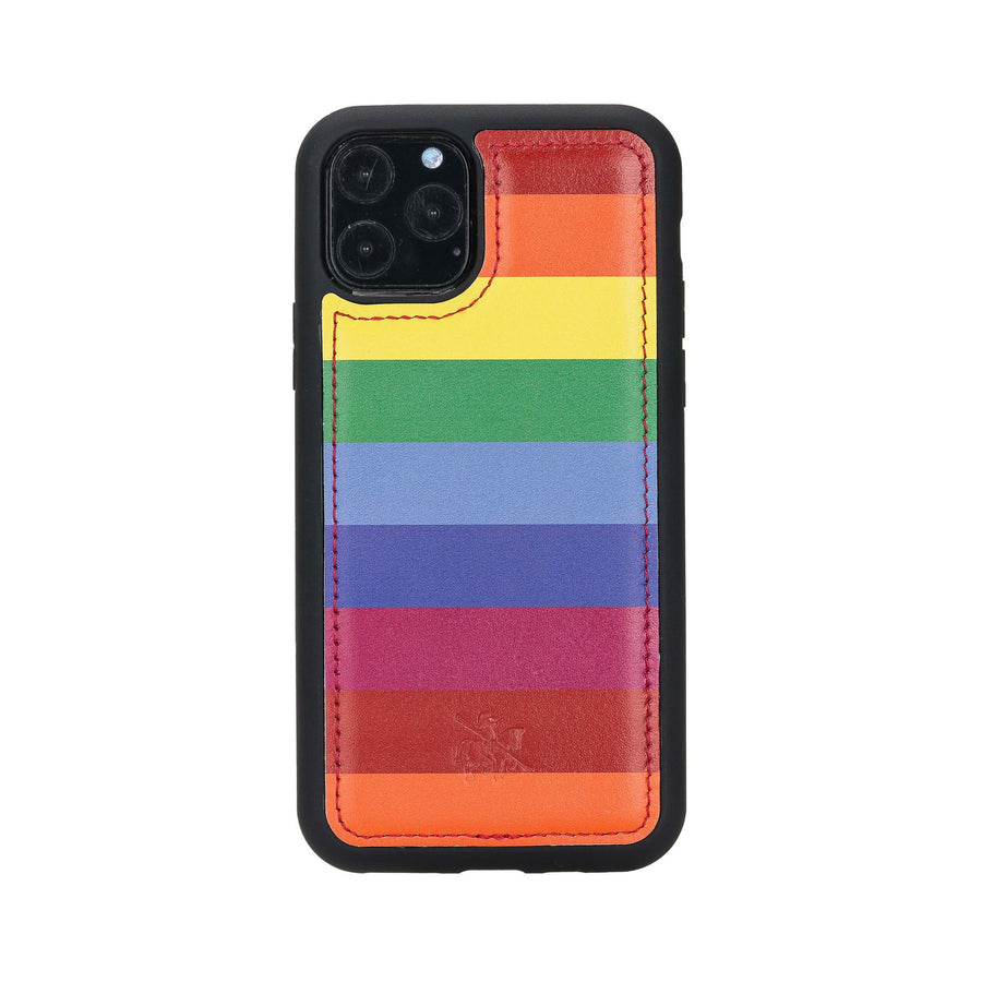 Luxury Rainbow Leather iPhone 11 Pro Snap-On Case - Venito – 1