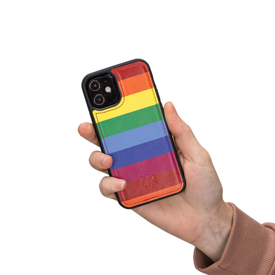 Luxury Rainbow Leather iPhone 11 Snap-On Case - Venito – 2