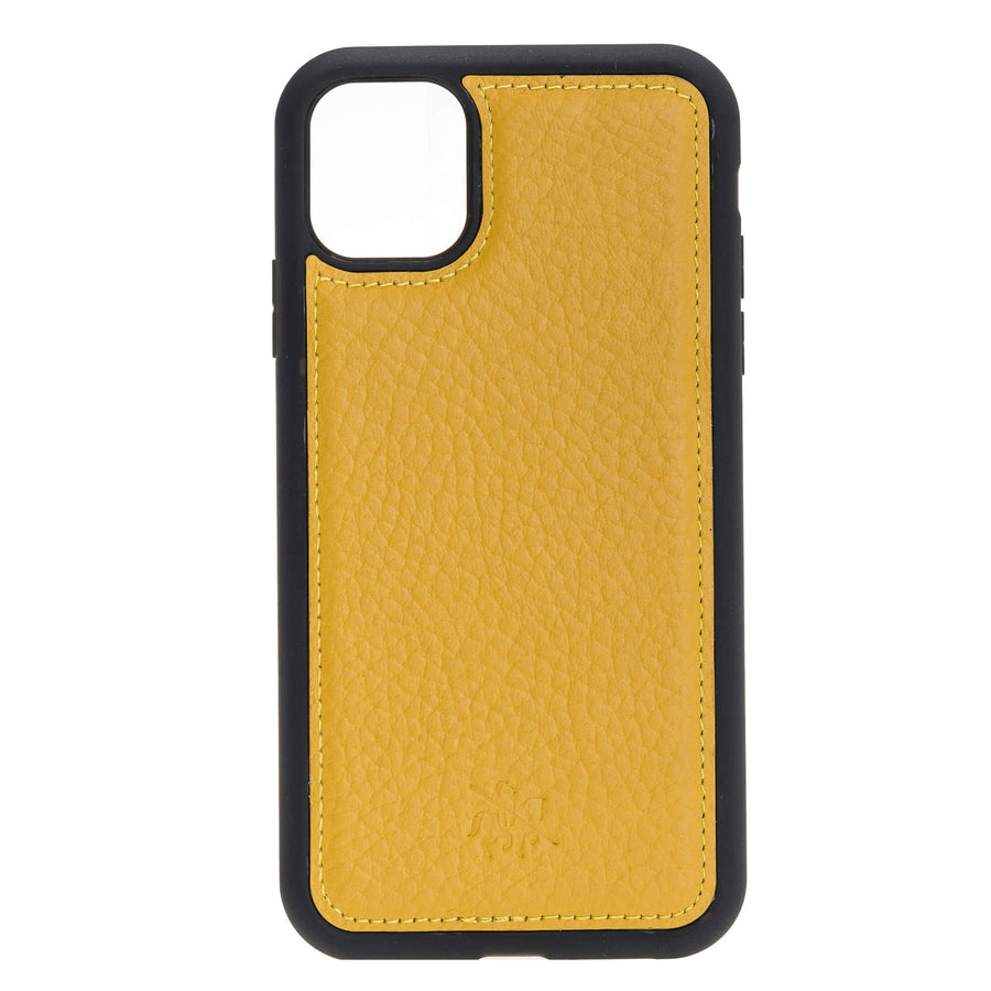 Luxury Yellow Leather iPhone 11 Snap-On Case - Venito – 1