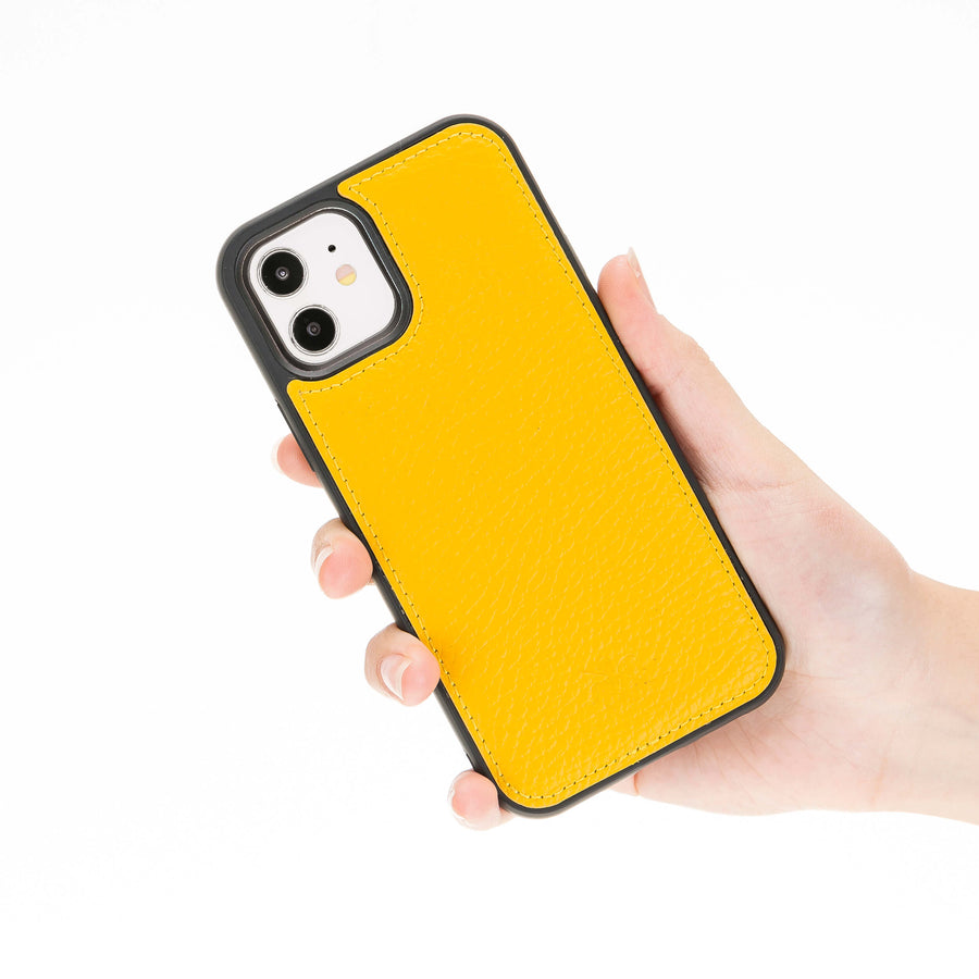 Luxury Yellow Leather iPhone 12 Snap-On Case with MagSafe - Venito – 2