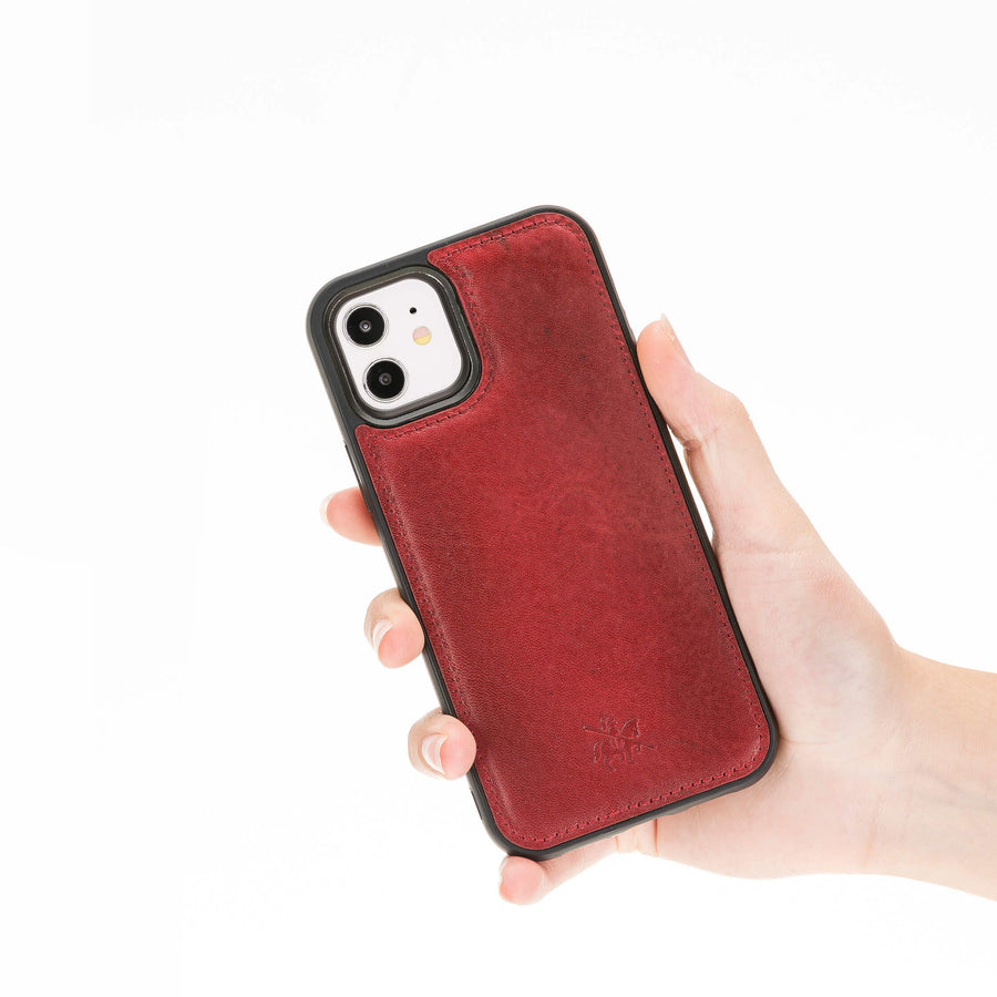 Luxury Red Leather iPhone 12 Snap-On Case with MagSafe - Venito – 2