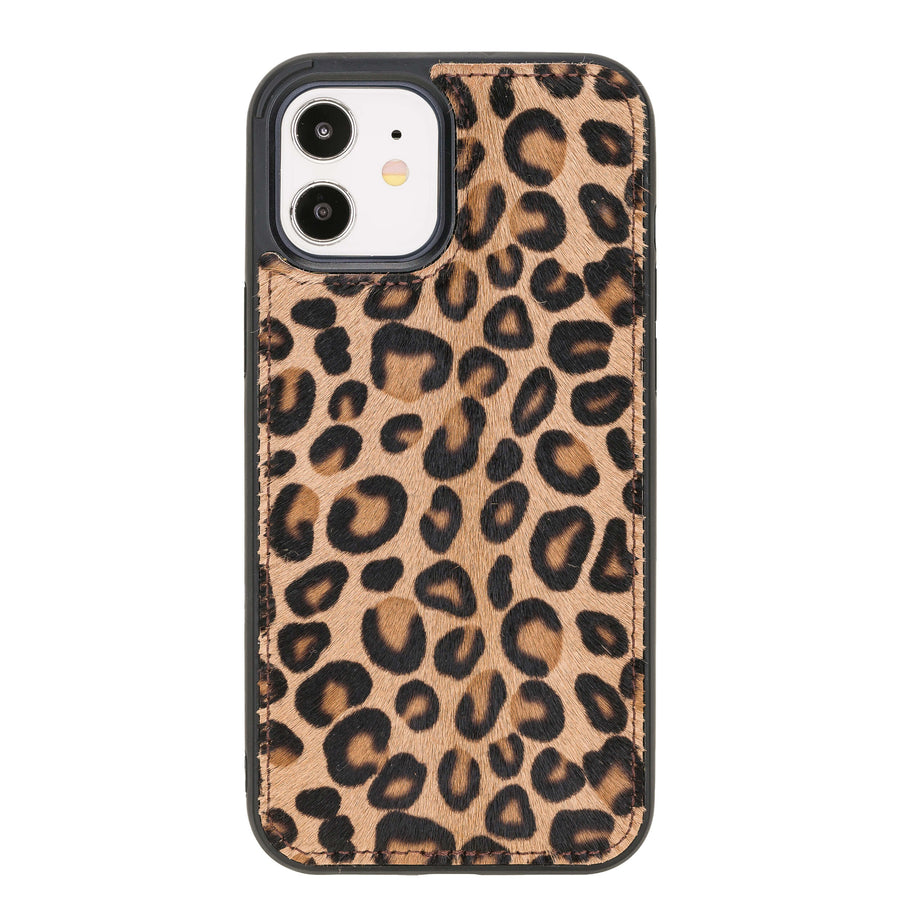 Luxury Leopard Leather iPhone 12 Snap-On Case with MagSafe - Venito – 1