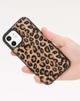 Luxury Leopard Leather iPhone 12 Snap-On Case with MagSafe - Venito – 2