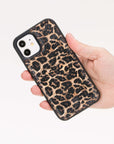 Luxury Leopard Print Leather iPhone 12 Snap-On Case with MagSafe - Venito – 2
