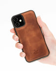  Luxury Brown Leather iPhone 12 Mini Snap-On Case with MagSafe - Venito – 2
