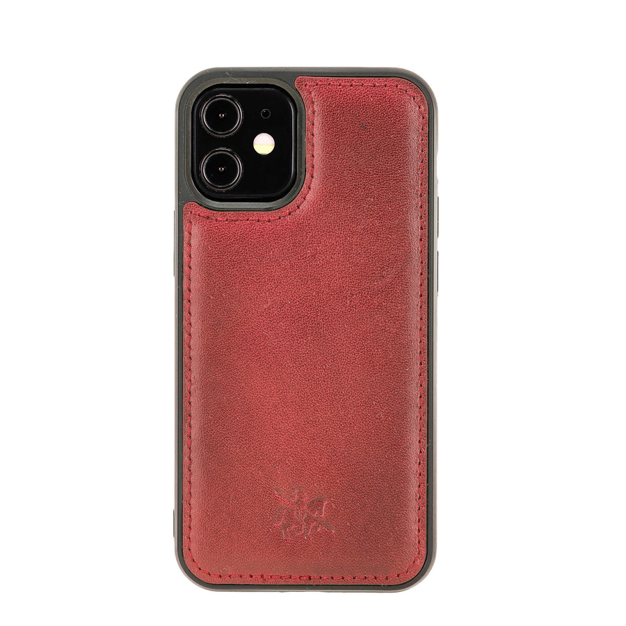  Luxury Red Leather iPhone 12 Mini Snap-On Case with MagSafe - Venito – 1