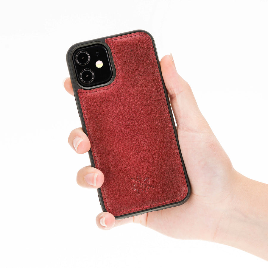  Luxury Red Leather iPhone 12 Mini Snap-On Case with MagSafe - Venito – 2