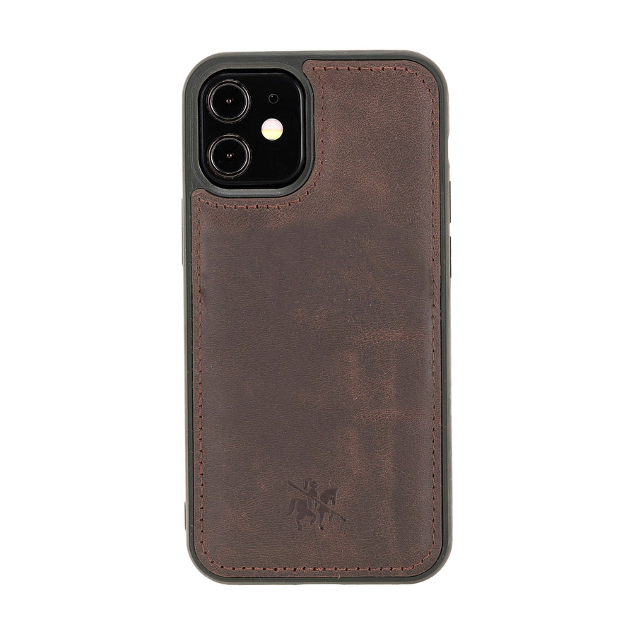  Luxury Dark Brown Leather iPhone 12 Mini Snap-On Case with MagSafe - Venito – 1