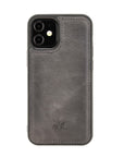  Luxury Gray Leather iPhone 12 Mini Snap-On Case with MagSafe - Venito – 1