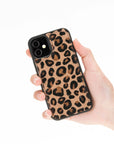  Luxury Leopard Leather iPhone 12 Mini Snap-On Case with MagSafe - Venito – 2