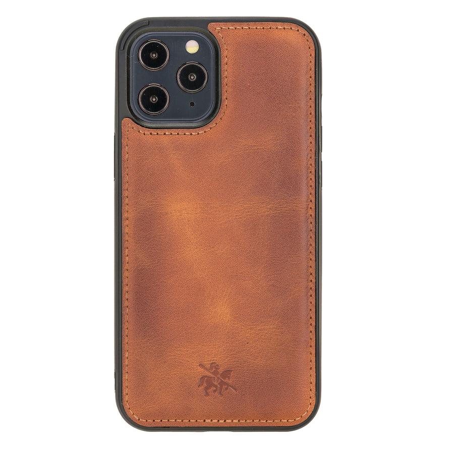 Luxury Brown Leather iPhone 12 Pro Snap-On Case with MagSafe - Venito – 1