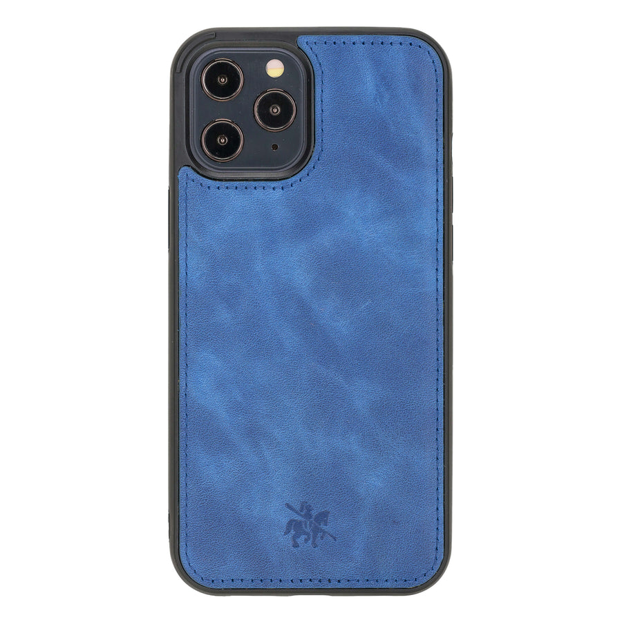 Luxury Blue Leather iPhone 12 Pro Snap-On Case with MagSafe - Venito – 1
