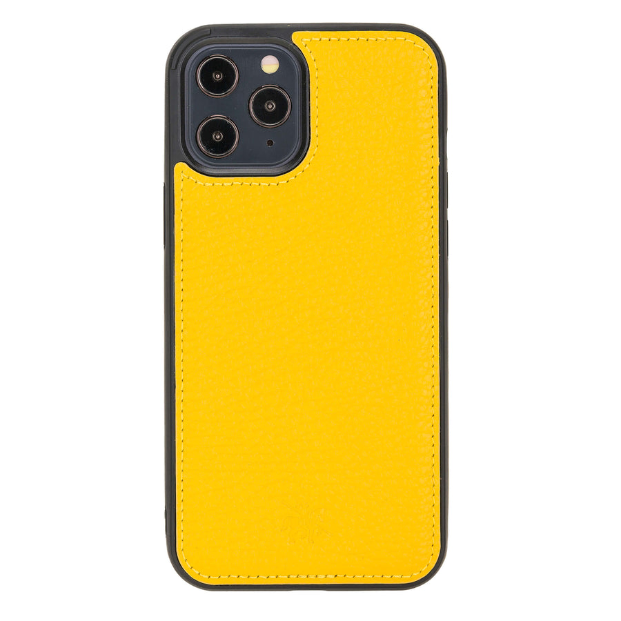 Luxury Yellow Leather iPhone 12 Pro Max Snap-On Case with MagSafe - Venito – 1
