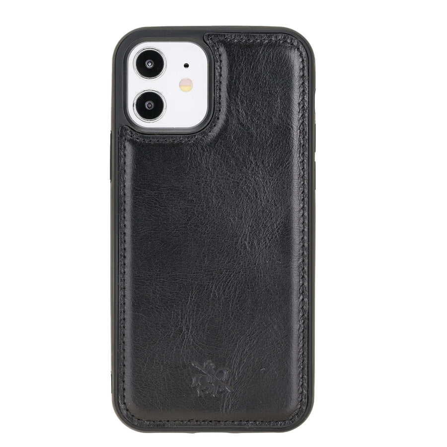 Luxury Black Leather iPhone 12 Snap-On Case with MagSafe - Venito – 1