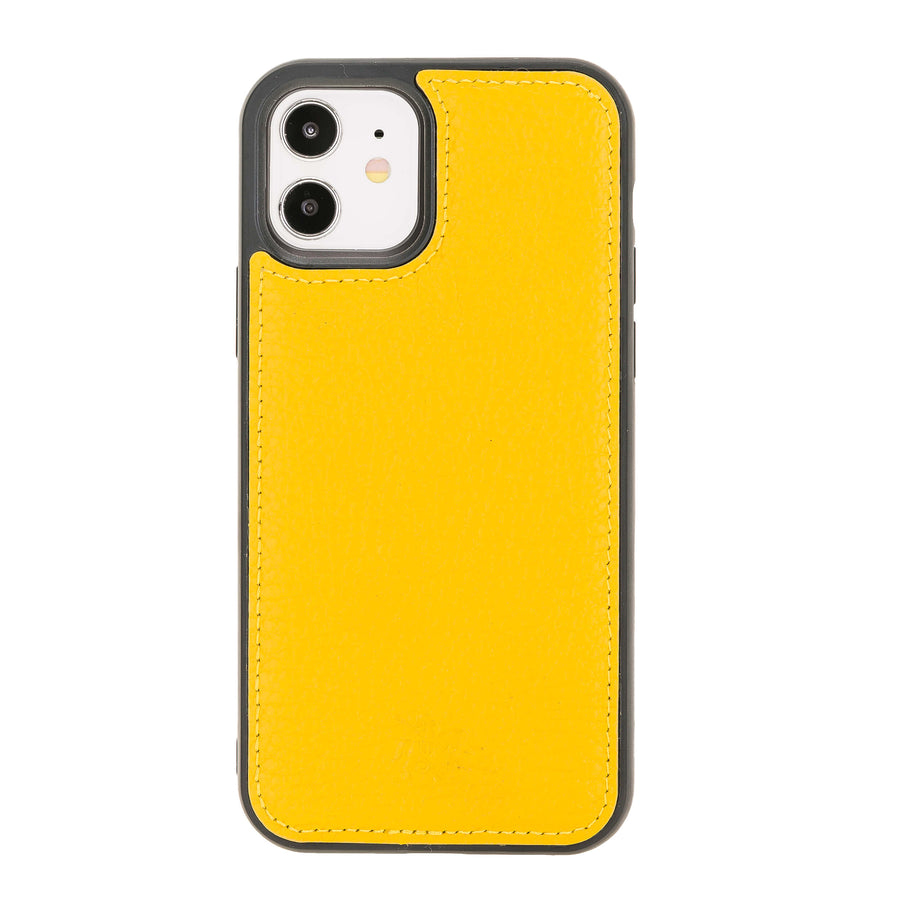 Luxury Yellow Leather iPhone 12 Snap-On Case with MagSafe - Venito – 1