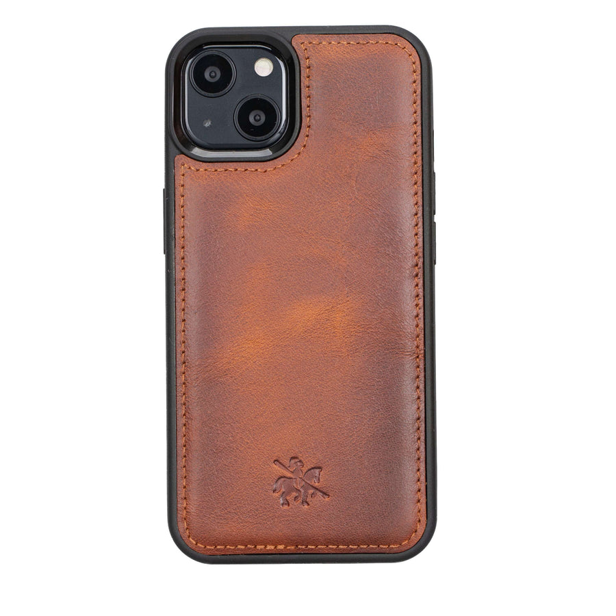  Luxury Brown Leather iPhone 13 Snap-On Case with MagSafe - Venito – 1