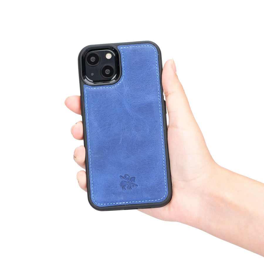  Luxury Blue Leather iPhone 13 Snap-On Case with MagSafe - Venito – 4