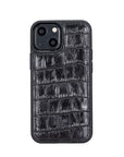 Luxury Black Crocodile Leather iPhone 13 Snap-On Case with MagSafe - Venito – 1