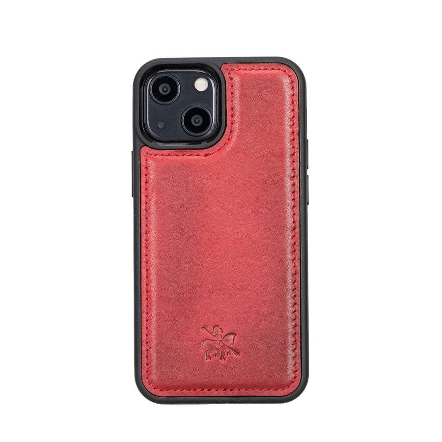  Luxury Red Leather iPhone 13 Snap-On Case with MagSafe - Venito – 1