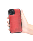 Luxury Red Leather iPhone 13 Snap-On Case with MagSafe - Venito – 4