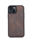 Luxury Dark Brown Leather iPhone 13 Snap-On Case with MagSafe - Venito – 1