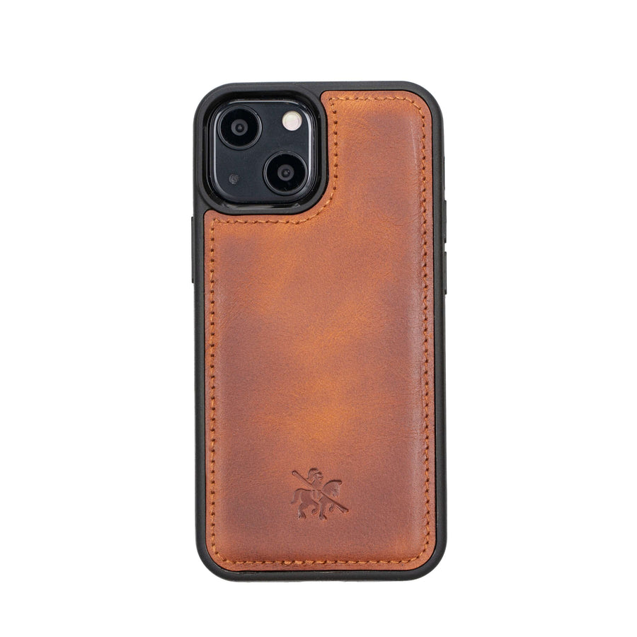  Luxury Brown Leather iPhone 13 Mini Snap-On Case with MagSafe - Venito – 1