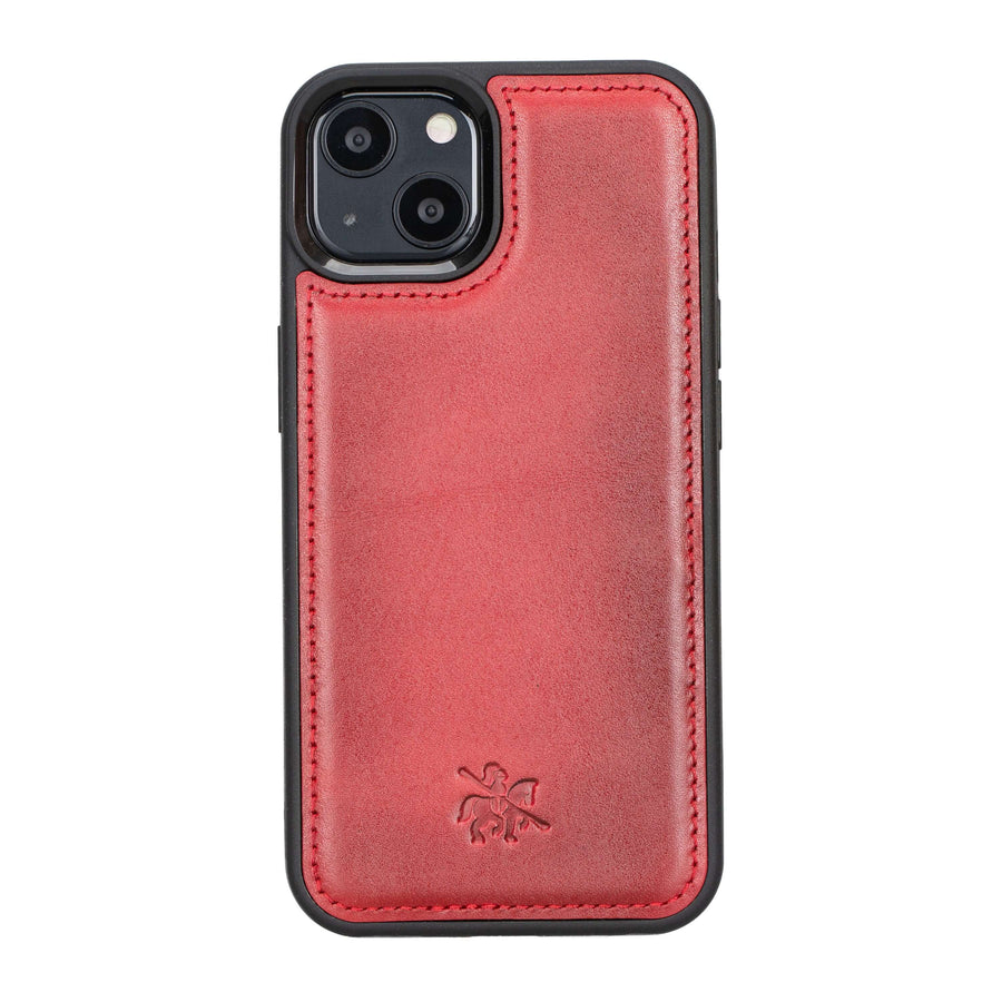  Luxury Red Leather iPhone 13 Mini Snap-On Case with MagSafe - Venito – 1