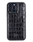 Luxury Black Crocodile Leather iPhone 13 Pro Snap-On Case with MagSafe - Venito – 1