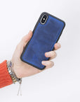 Luxury Blue Leather iPhone X Snap-On Case - Venito – 2