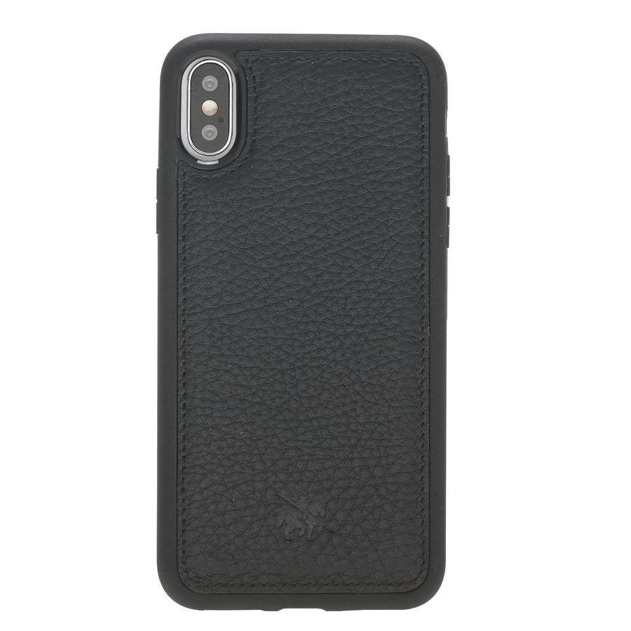 Luxury Black Leather iPhone X Snap-On Case - Venito – 1