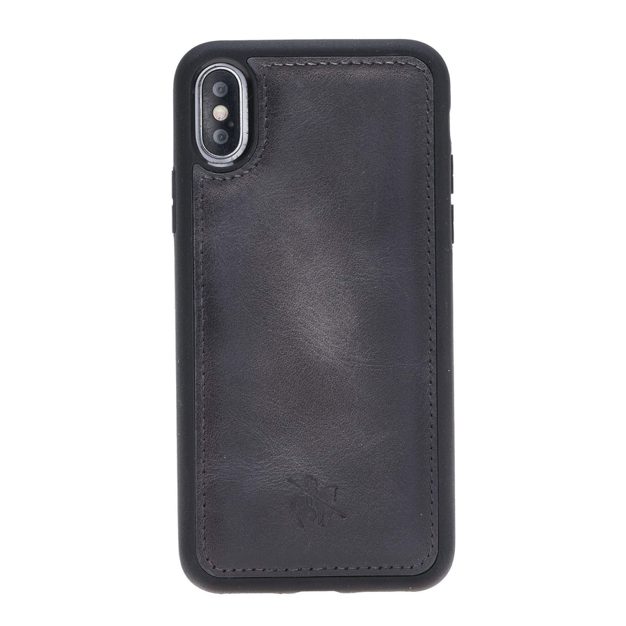 Luxury Gray Leather iPhone X Snap-On Case - Venito – 1
