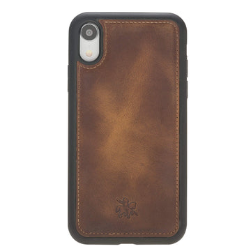 Luxury Brown Leather iPhone XR Snap-On Case - Venito – 1
