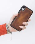 Luxury Brown Leather iPhone XR Snap-On Case - Venito – 2