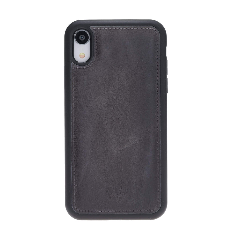 Luxury Gray Leather iPhone XR Snap-On Case - Venito – 1