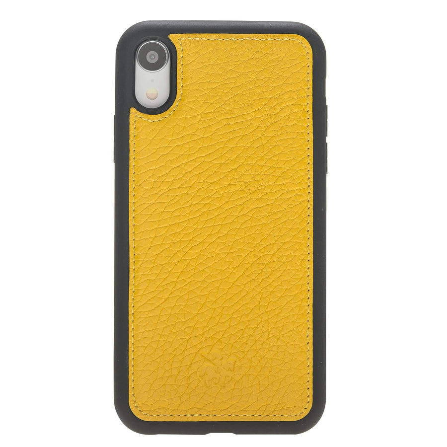 Luxury Yellow Leather iPhone XR Snap-On Case - Venito – 1