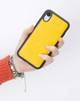 Luxury Yellow Leather iPhone XR Snap-On Case - Venito – 2