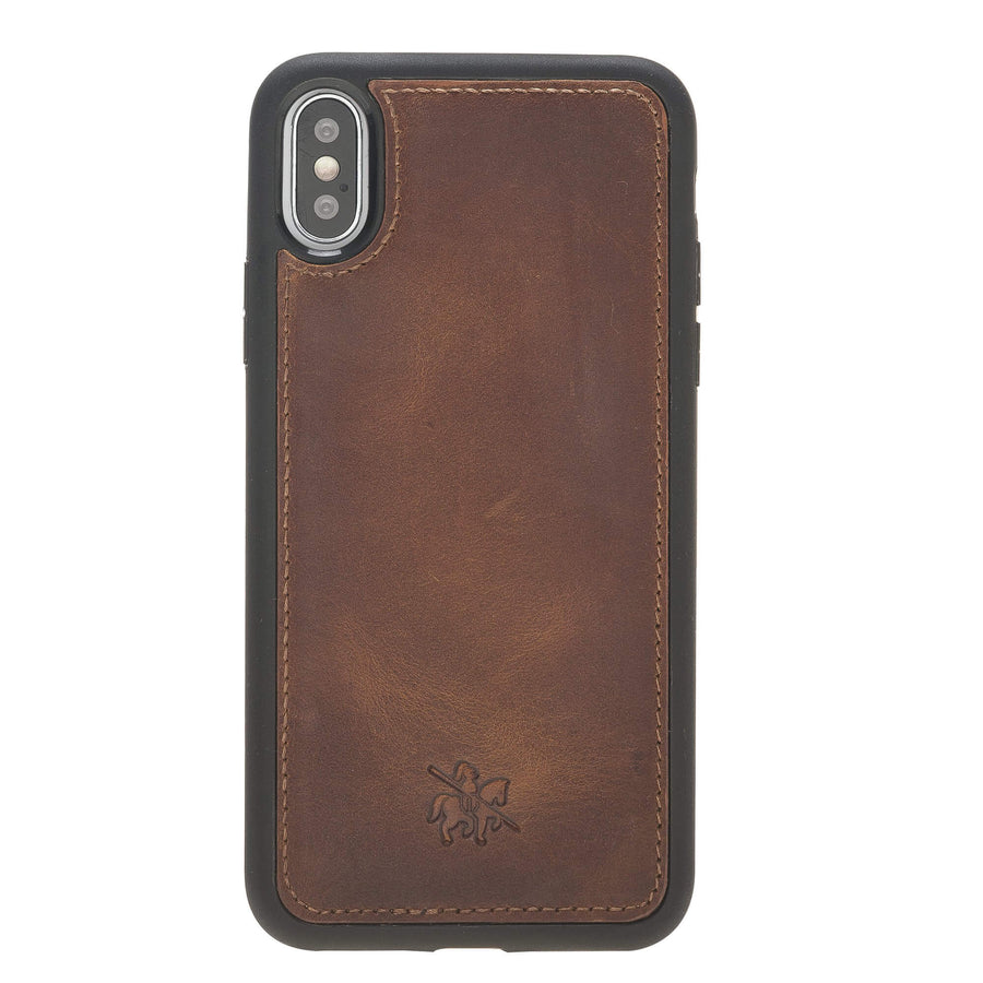 Luxury Brown Leather iPhone XS Snap-On Case - Venito – 1