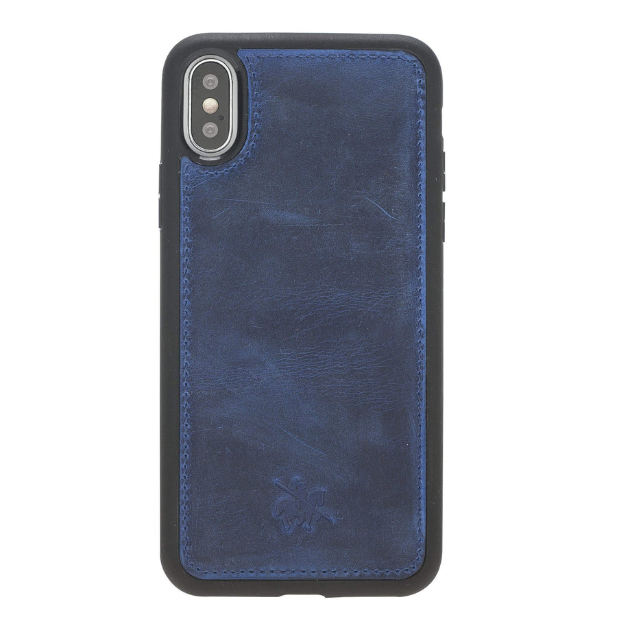 Luxury Blue Leather iPhone XS Snap-On Case - Venito – 1