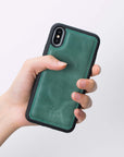 Luxury Green Leather iPhone XS Snap-On Case - Venito – 2